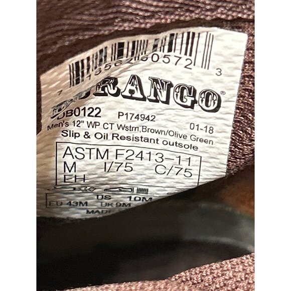 Rebel by Durango Composite Toe Waterproof Western Boot Size 10 - Picture 9 of 10